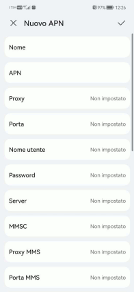 Configurazione APN  su Huawei Mate X3