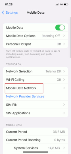 IMPOSTAZIONI APN Noitel Mobile su Apple iPhone SE